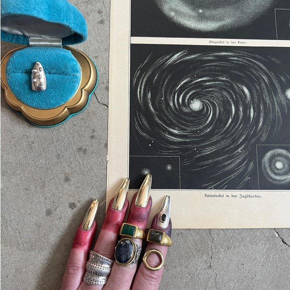 Gold Metal Brass Nails, Accessories, Custom Nails, Press Ons, Gold Jewelry - Picture 5 of 6